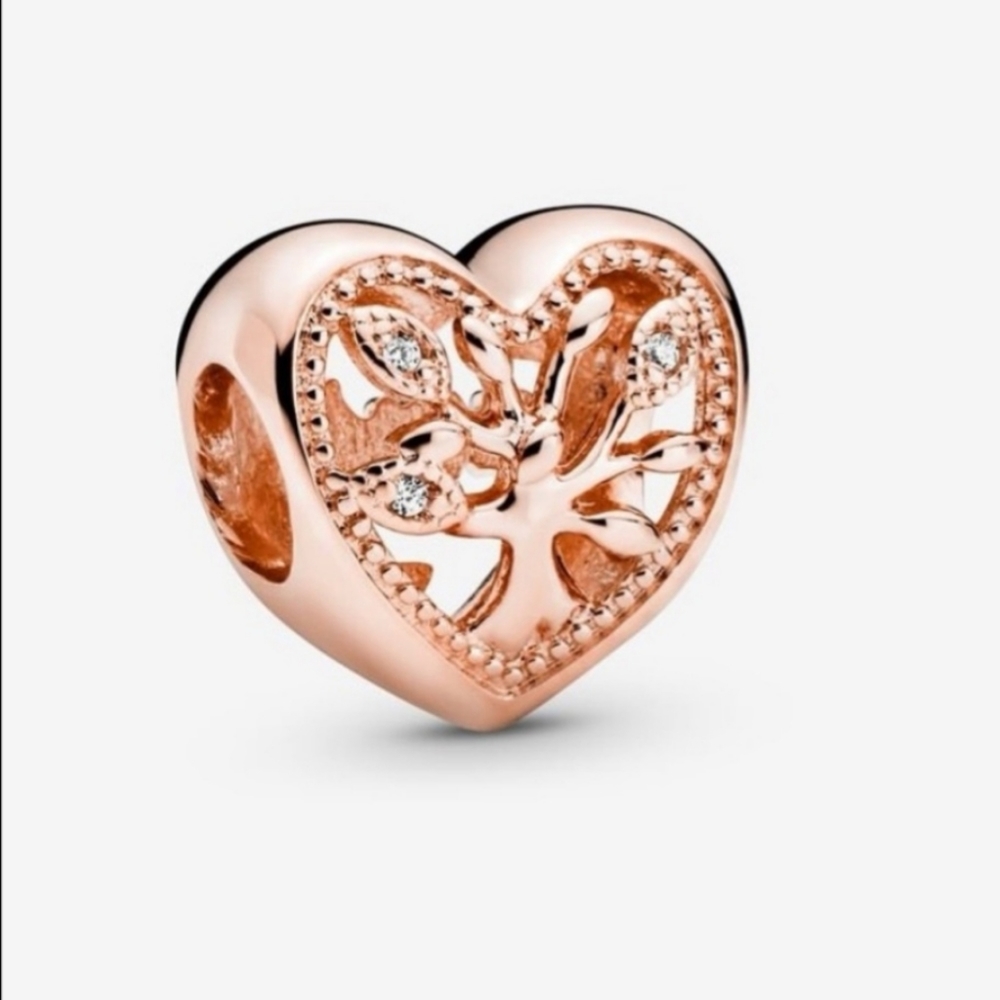 BRAND NEW Pandora charm openwork rosegold " Family tree heart "